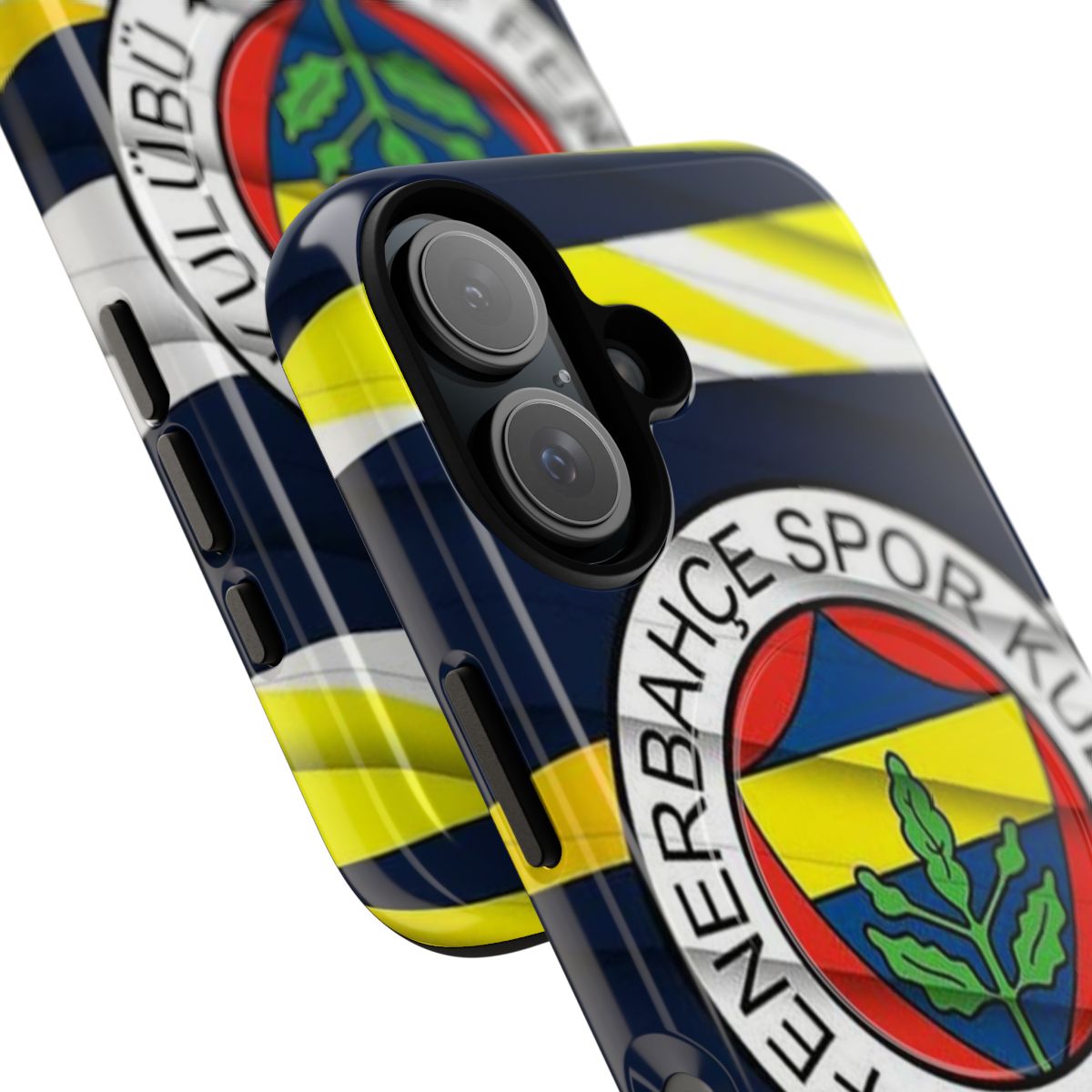 Fenerbahce football club themed magnetic tough phone case with triangle design - Detail