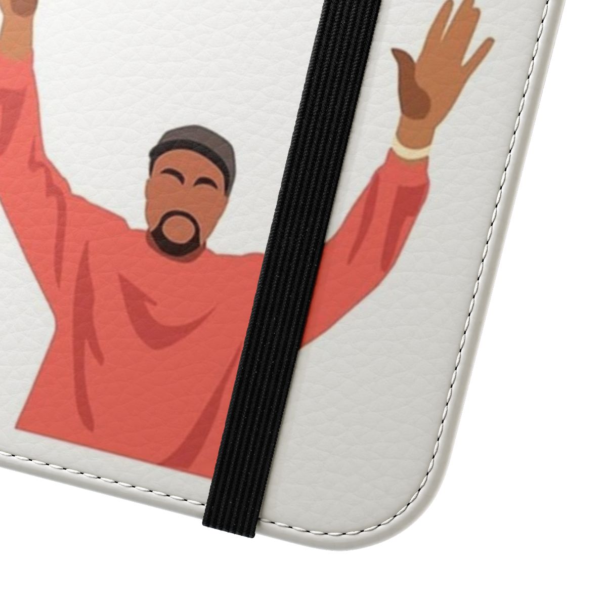 Sleek and protective flip cover phone case featuring a Kanye-inspired design - Close Up