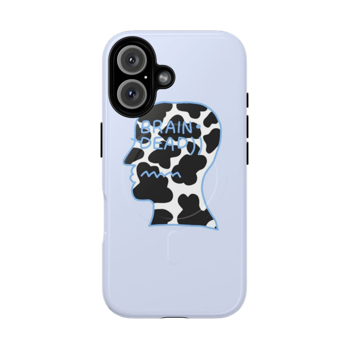 Pastel cow 'brain dead' magnetic tough phone case