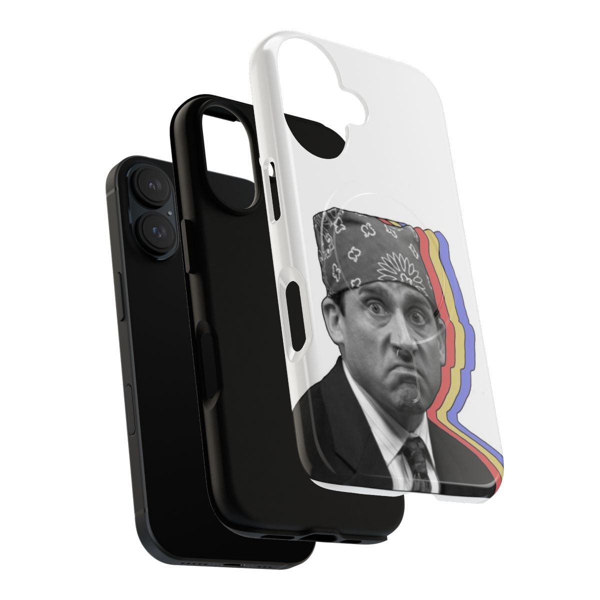 Layered magnetic tough phone case featuring a Prison Mike inspired design from the popular TV show The Office. - Layers