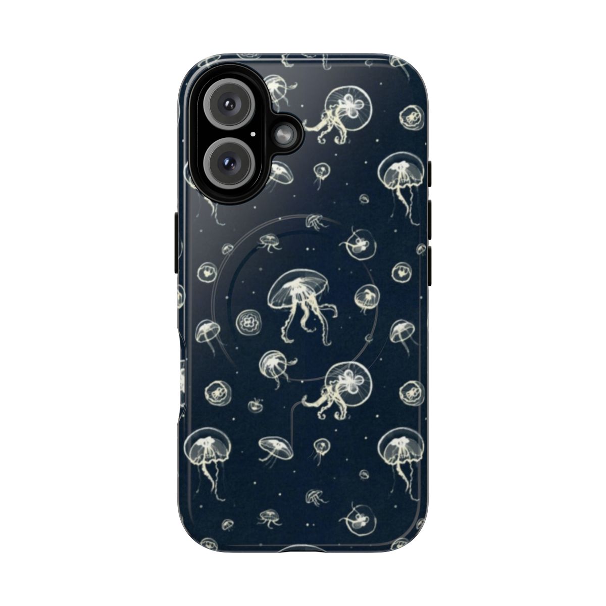 Jellyfish pattern magnetic tough phone cases with starry night design