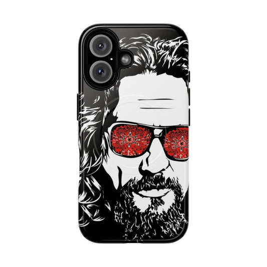 Magnetic tough phone case featuring an inspired design from the movie The Big Lebowski