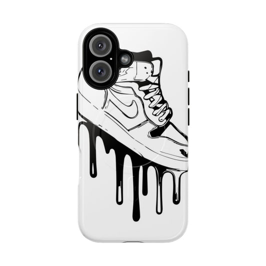 Jordan retro inspired black and white magnetic phone case