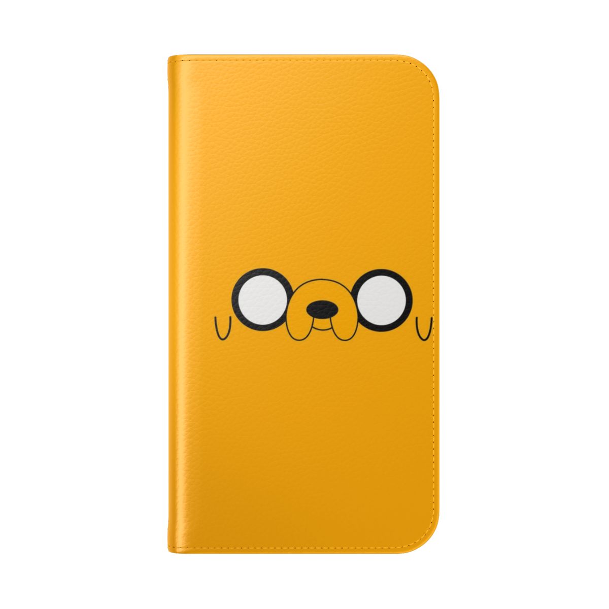 Adventure Time-inspired flip cover phone case featuring Jake the Dog's eyes - Folded Back