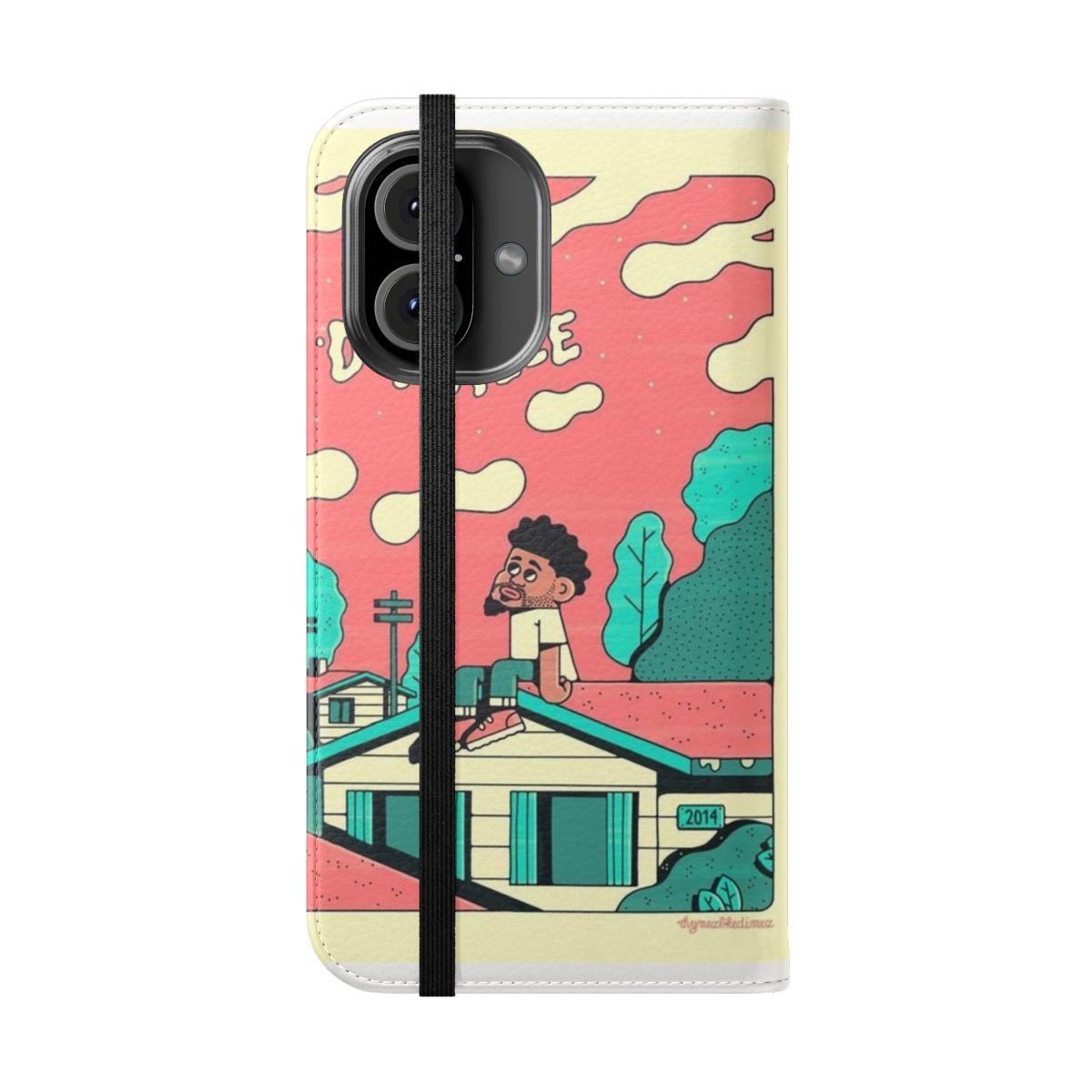 Cartoon-style J Cole Dreamville inspired phone case - Folded Front