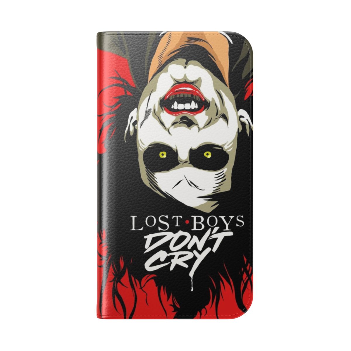 Dark and eerie phone case with gothic and horror-themed design for Lost Boys fans - Folded Back