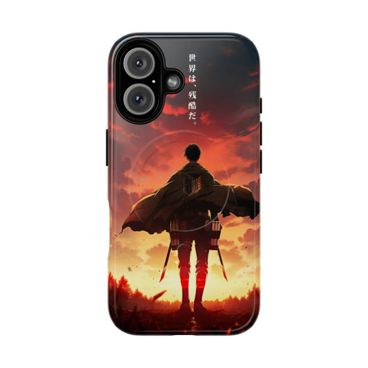 Anime-inspired phone case with Attack on Titan graphics and cinematic design