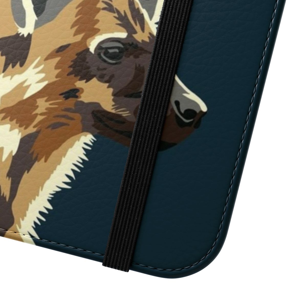 Spotted hyena portrait phone case with a simple, stylish design - Close Up