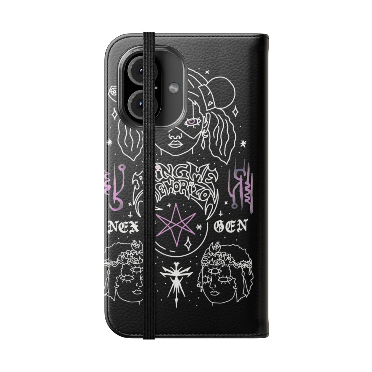 Flip cover phone case with Bring Me Horizon-inspired design - Folded Front