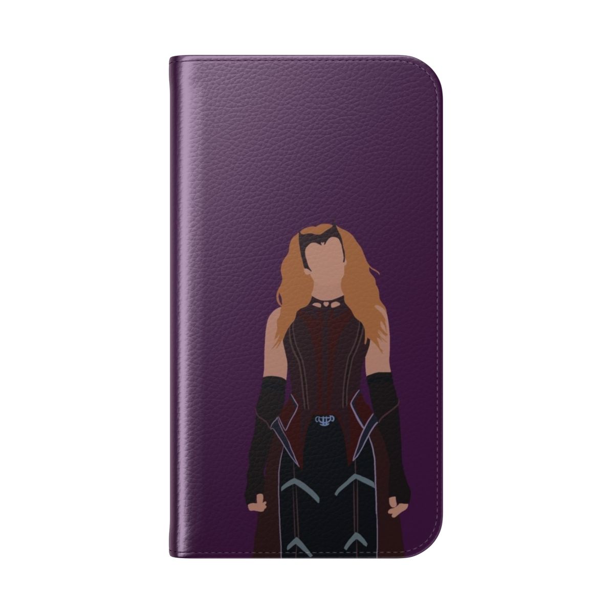 Stylish flip cover phone case featuring a Wanda Maximoff/Scarlet Witch design - Folded Back