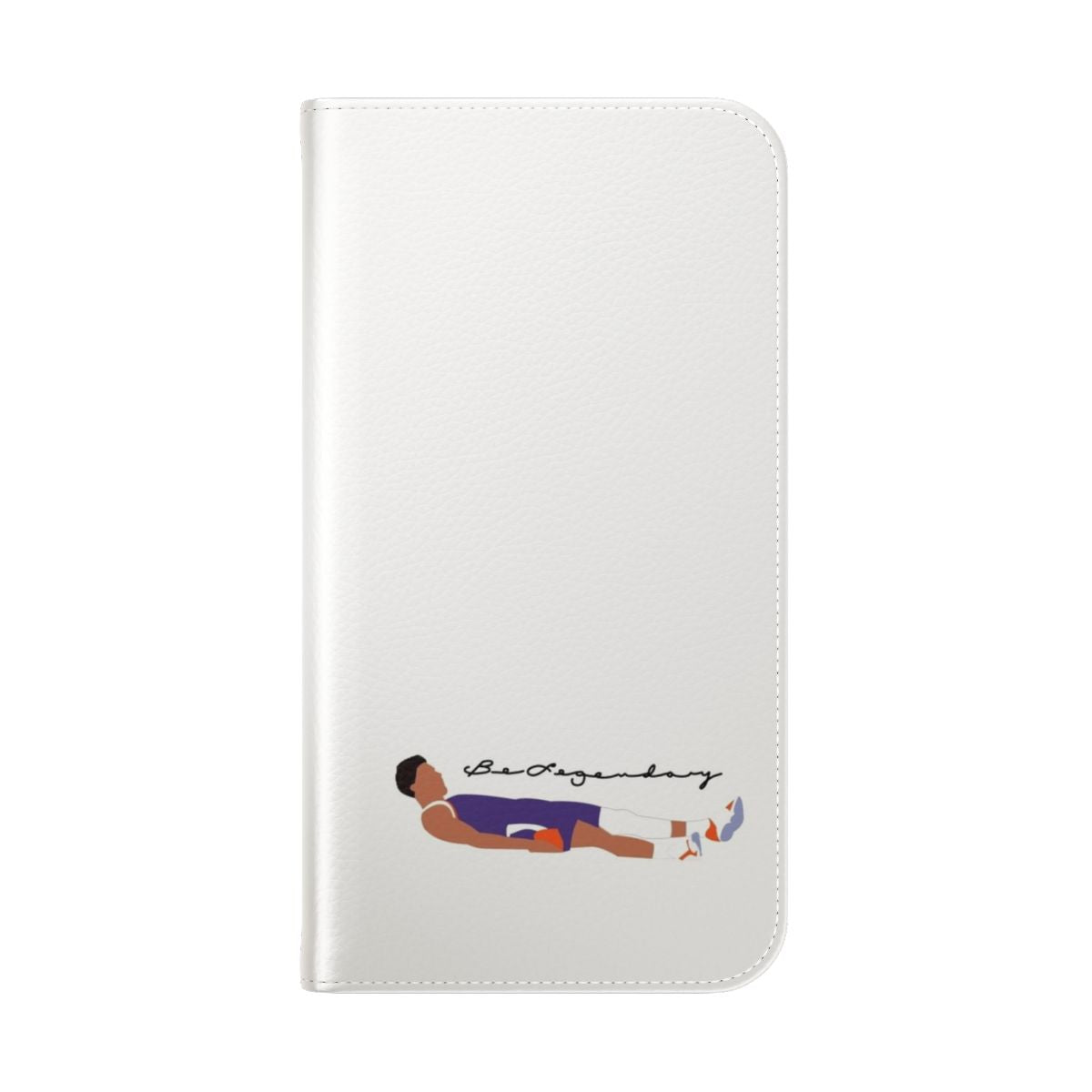 Flip cover phone case featuring a Devin Booker inspired design with a Kobe Bryant tattoo tribute - Folded Back