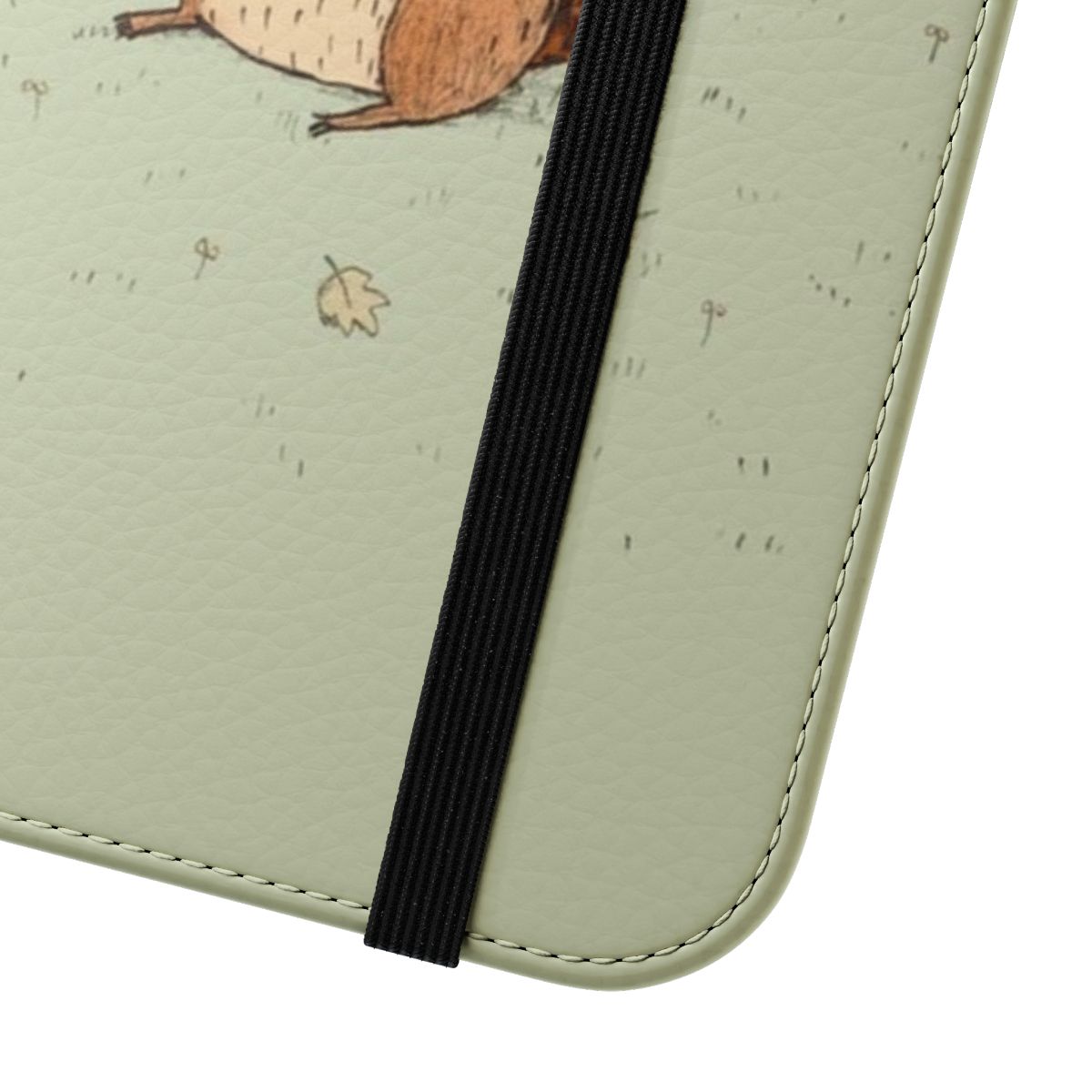 A red squirrel sitting on a leaf-covered branch, perfect for a nature-themed phone case - Close Up