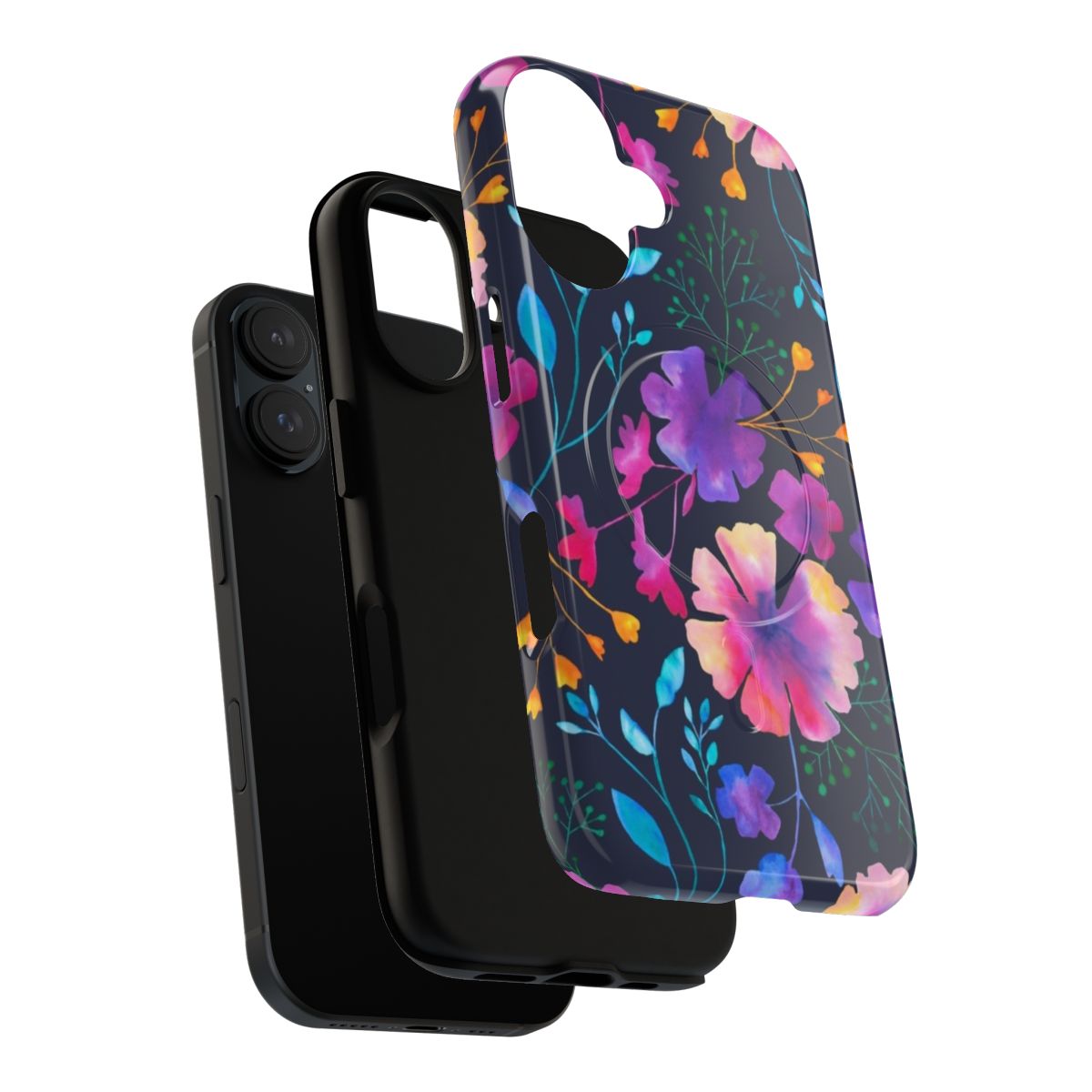 Floral watercolor pattern on a sturdy, protective phone case - Layers