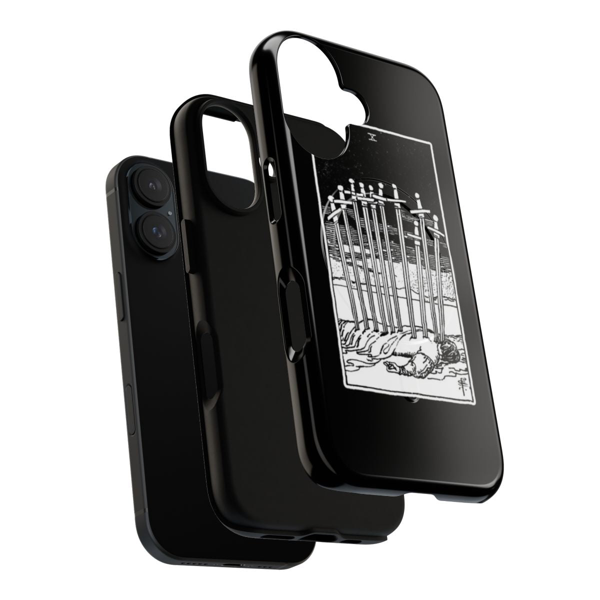 Tarot card inspired magnetic tough phone case with occult and fortune telling imagery. - Layers