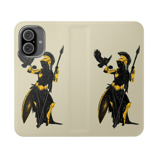 Athena Silhouette Minimalist Phone Case with Owl Design