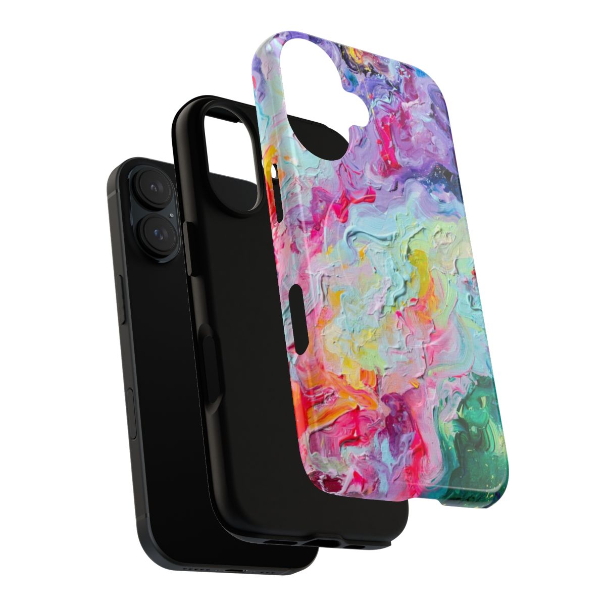 Colorful abstract art design phone case with a modern geometric pattern. - Layers