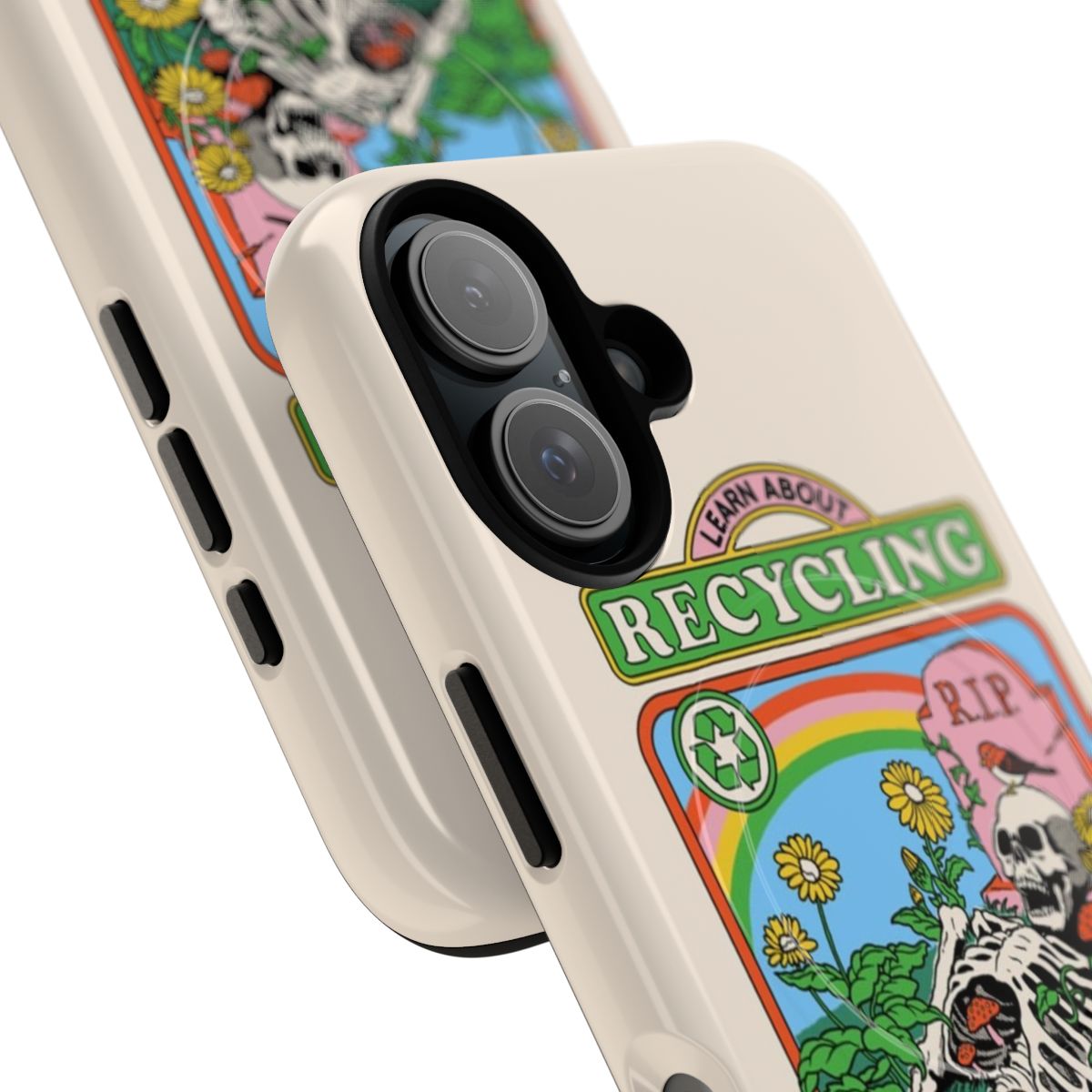 Eco-friendly vintage-inspired magnetic phone case with nature-inspired design - Detail