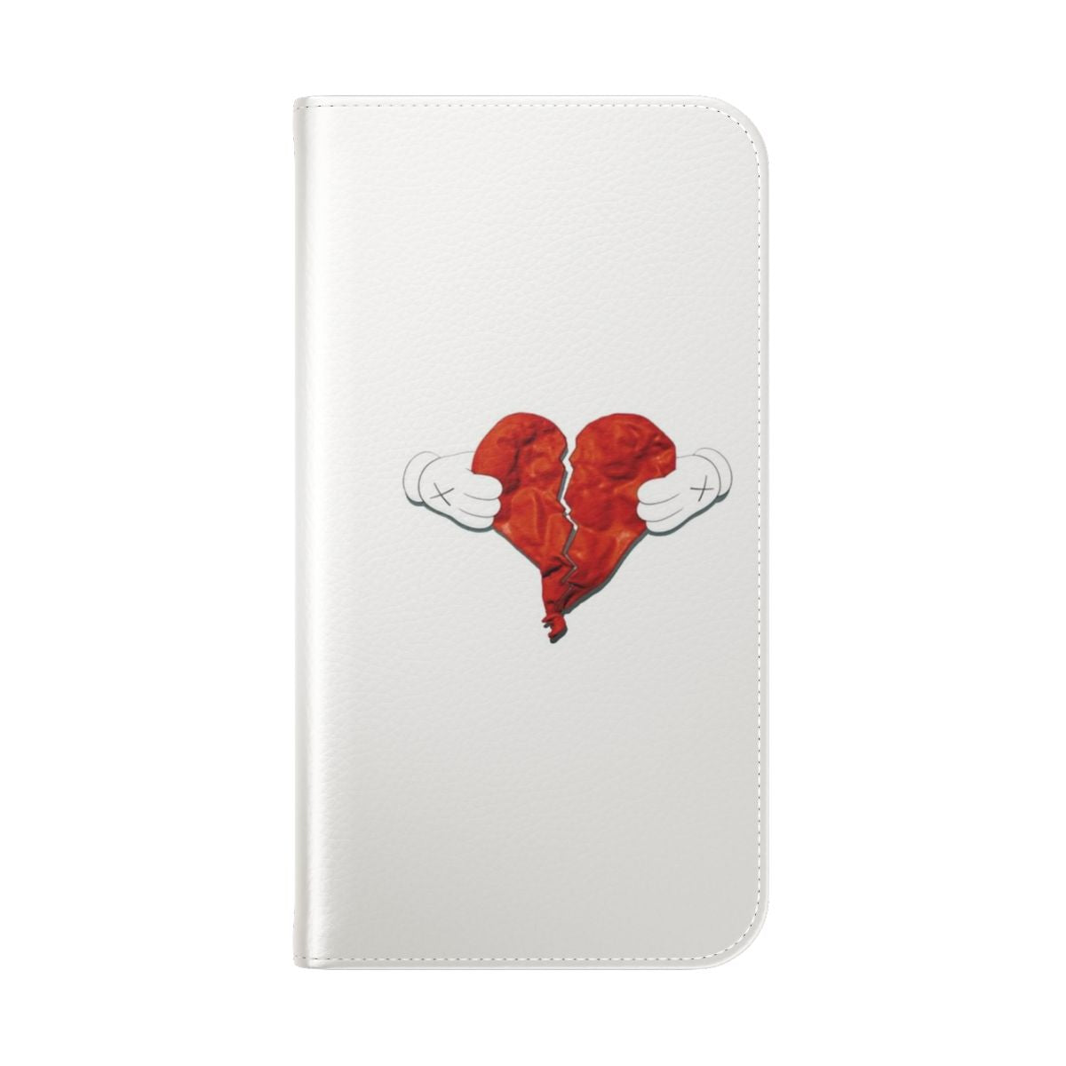 808s and Heartbreak inspired flip phone case with a vintage album cover design - Folded Back