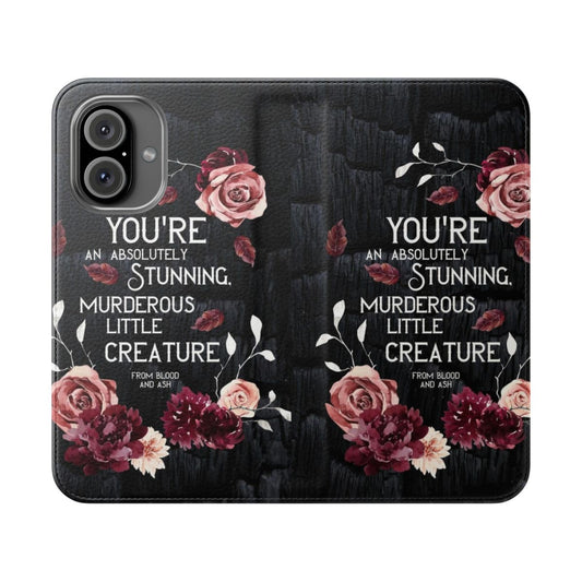 From Blood and Ash-inspired bookish flip cover phone case with quote