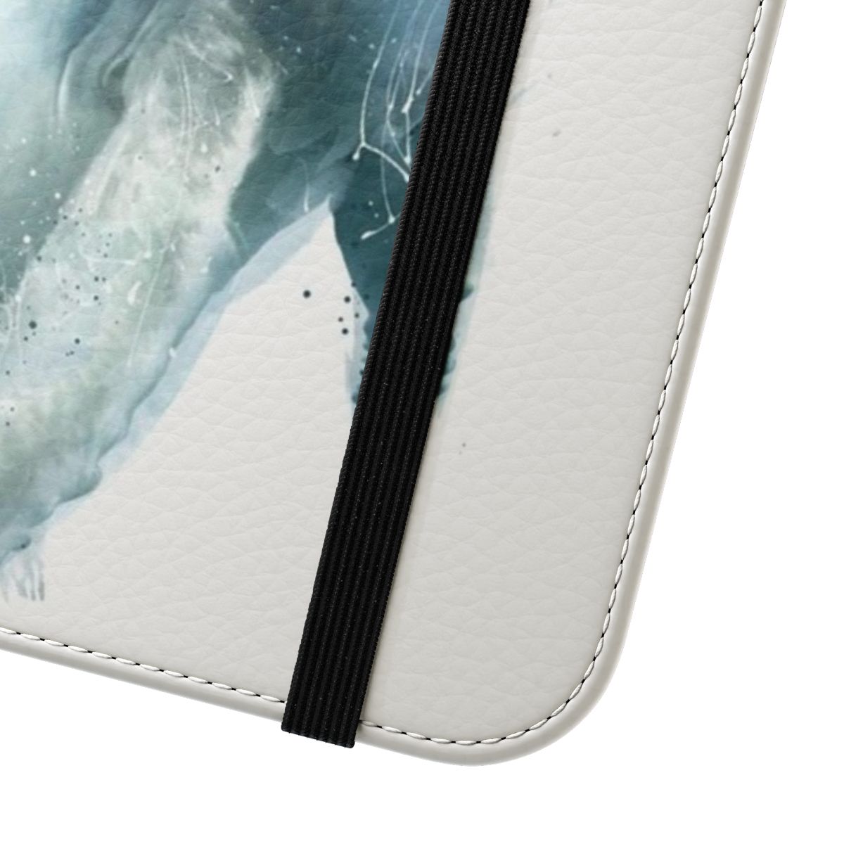 A beautiful phone case featuring a lifelike illustration of a majestic humpback whale swimming in the deep blue ocean. - Close Up