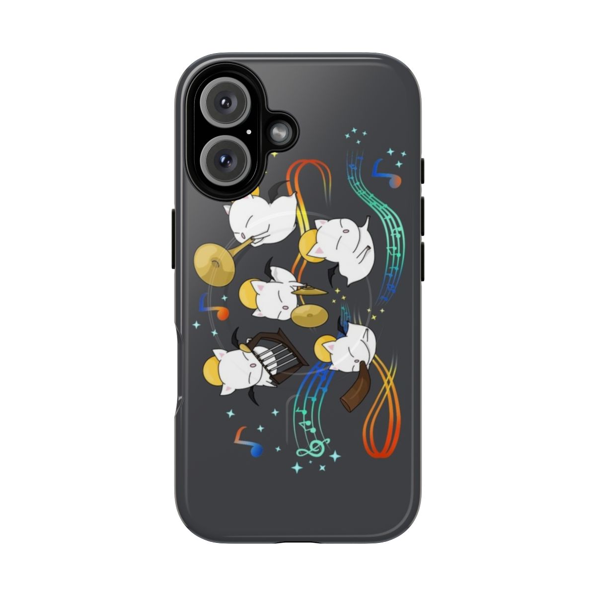 Moogle-themed magnetic phone case with protective design for Final Fantasy XIV players