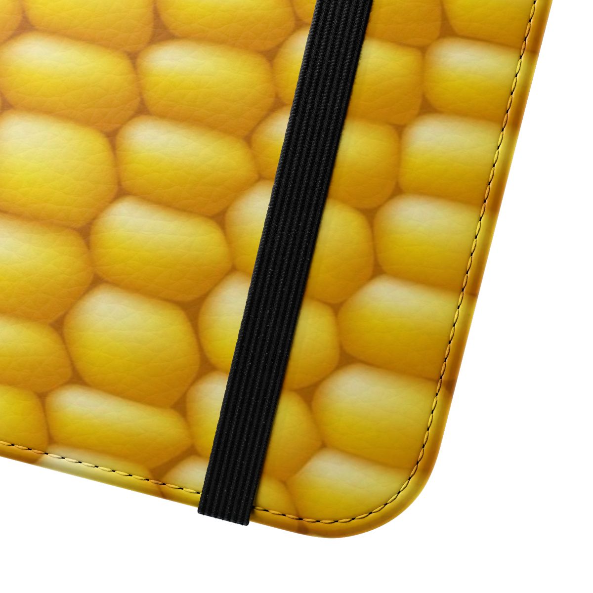 A phone case featuring a colorful corn cob design - Close Up