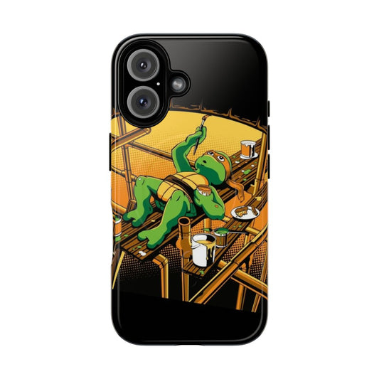 Sewer-themed magnetic tough phone case featuring a Michelangelo-inspired design