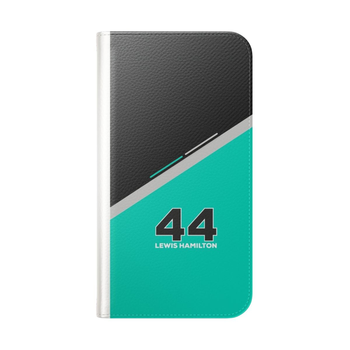 Lewis Hamilton Inspired Phone Case with Sleek Flip Cover Design - Folded Back