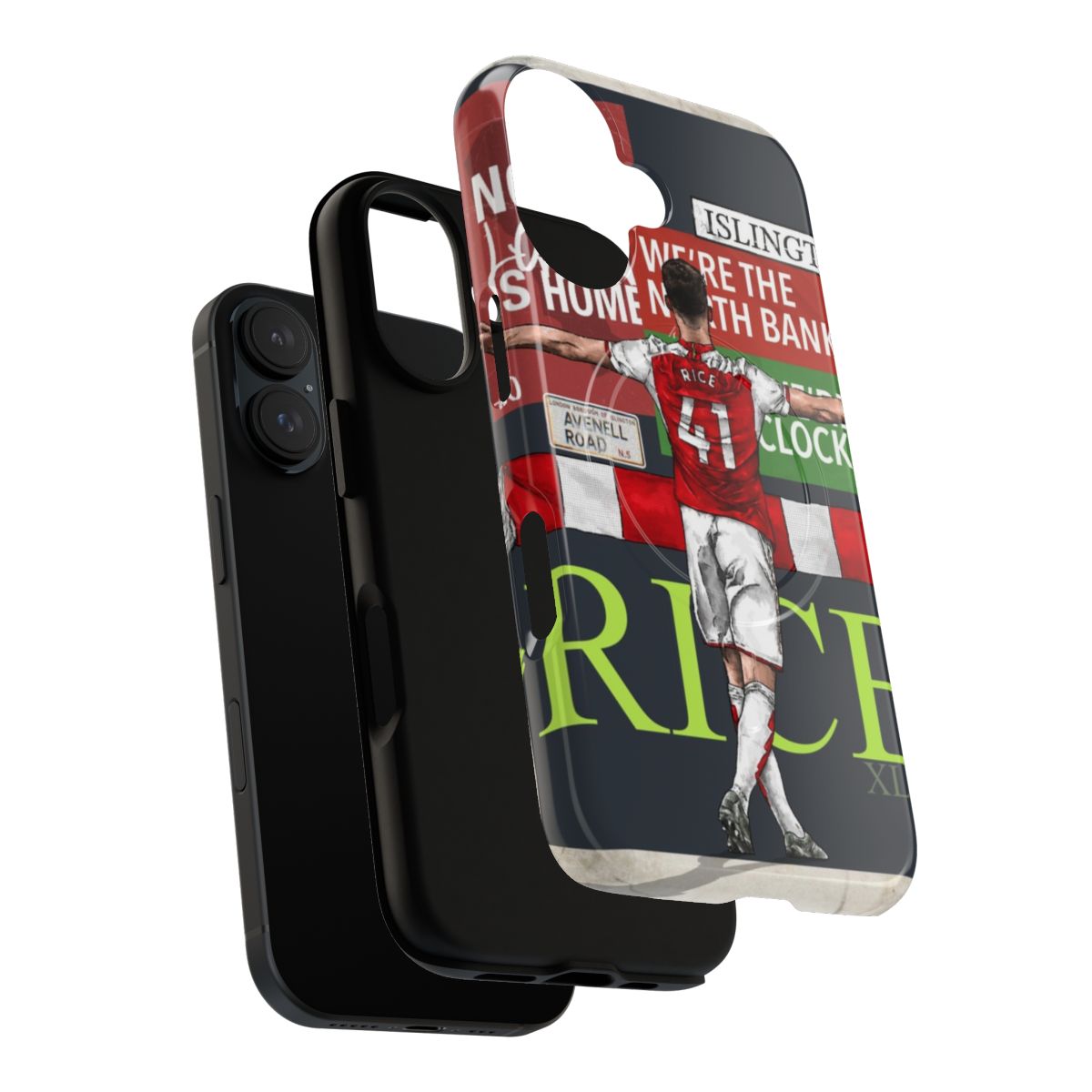 Magnetic tough phone case featuring a football design for North London football fans - Layers