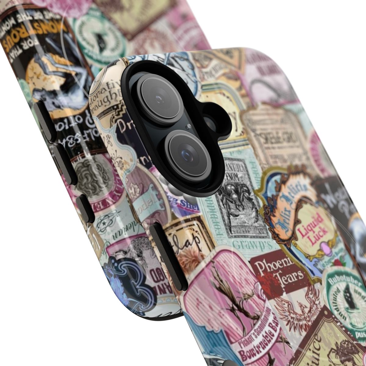 Magical apothecary-themed phone case with vintage wizard and potion design - Detail