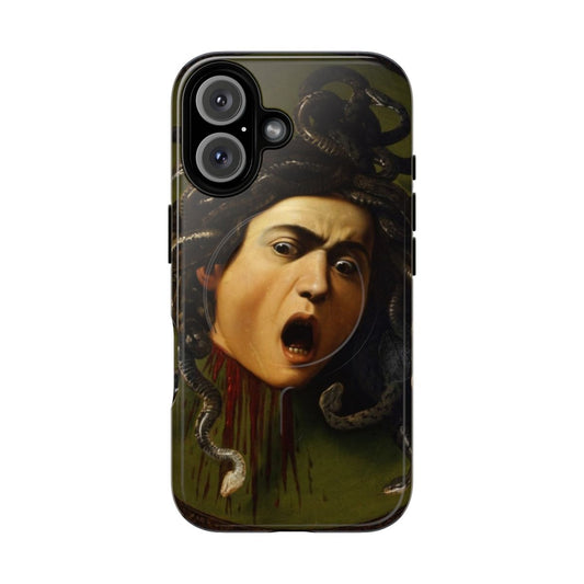 Artistic phone case featuring the Medusa painting by the famous Italian artist Caravaggio