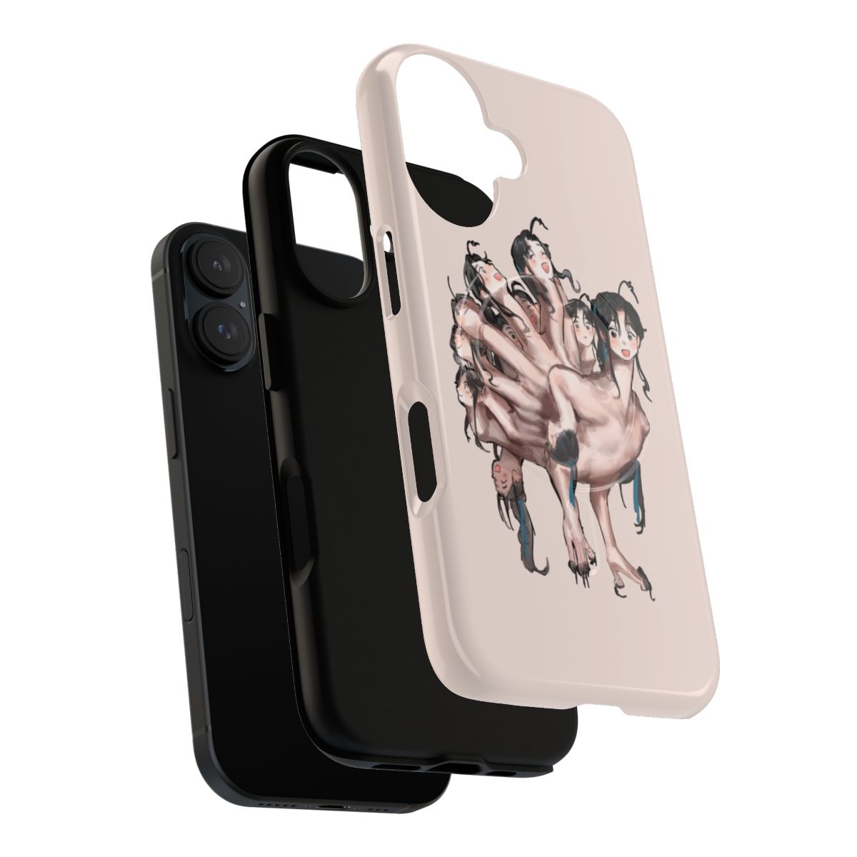 Bingbomination-inspired magnetic tough phone cases with horror and xianxia themes - Layers