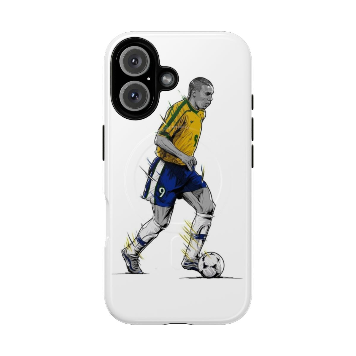 Magnetic tough phone case featuring Ronaldo R9, the Brazilian soccer phenomenon