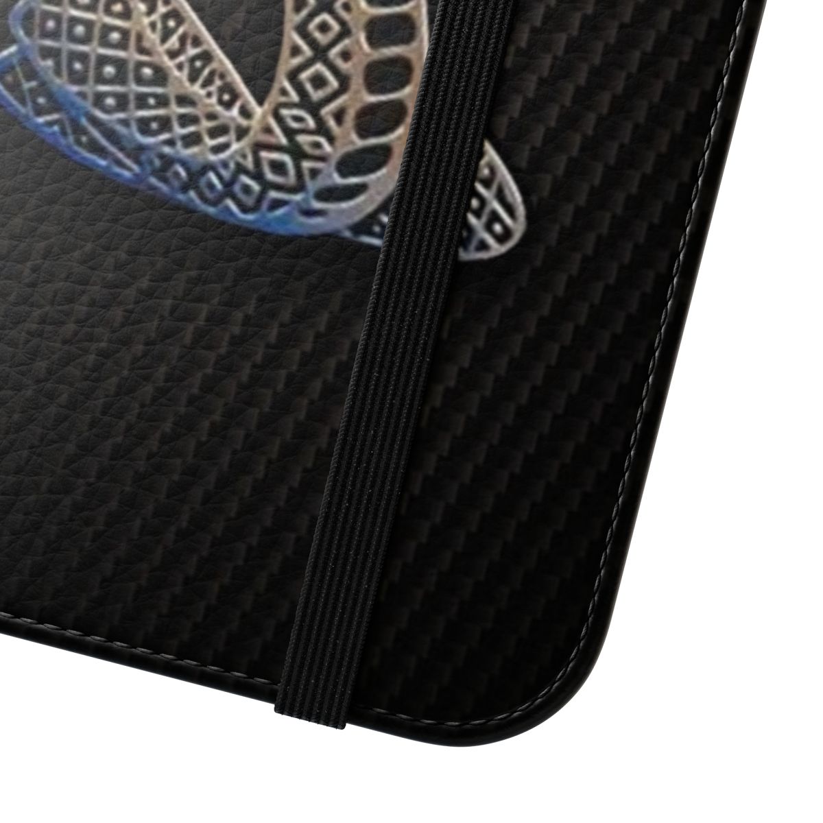 Carbon fiber phone case with Shelby Cobra design - Close Up