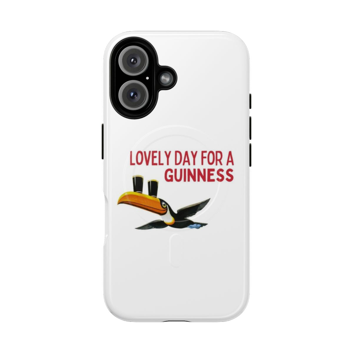 Vintage-inspired Irish beer themed phone case with a toucan and other classic Guinness imagery.