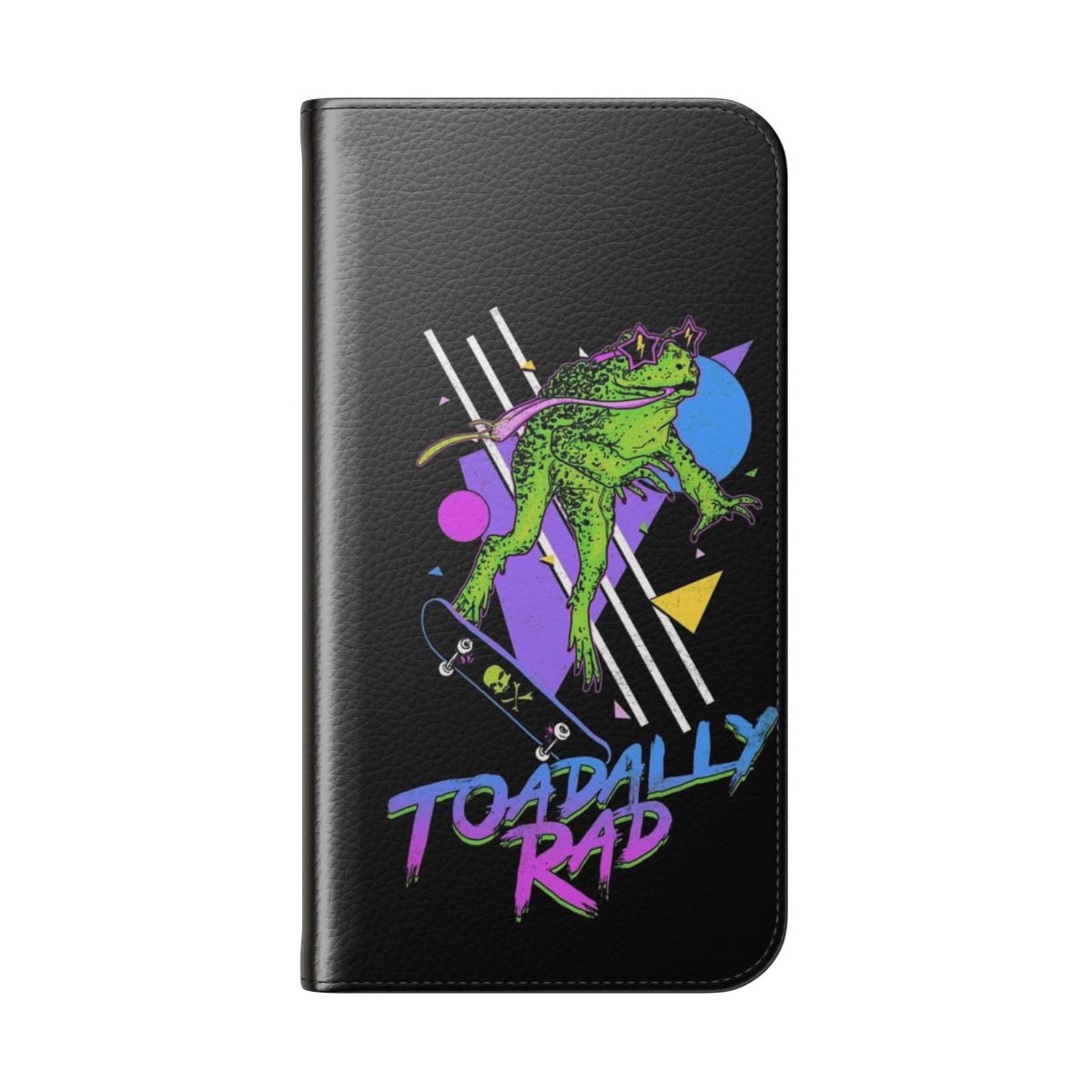 Vintage-inspired retro phone case featuring a cool frog design - Folded Back