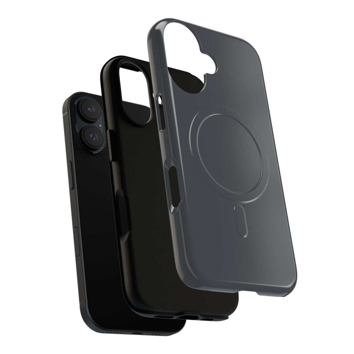 Solid graphite gray iPhone 13 Pro case with a sleek magnetic design for protection - Layers