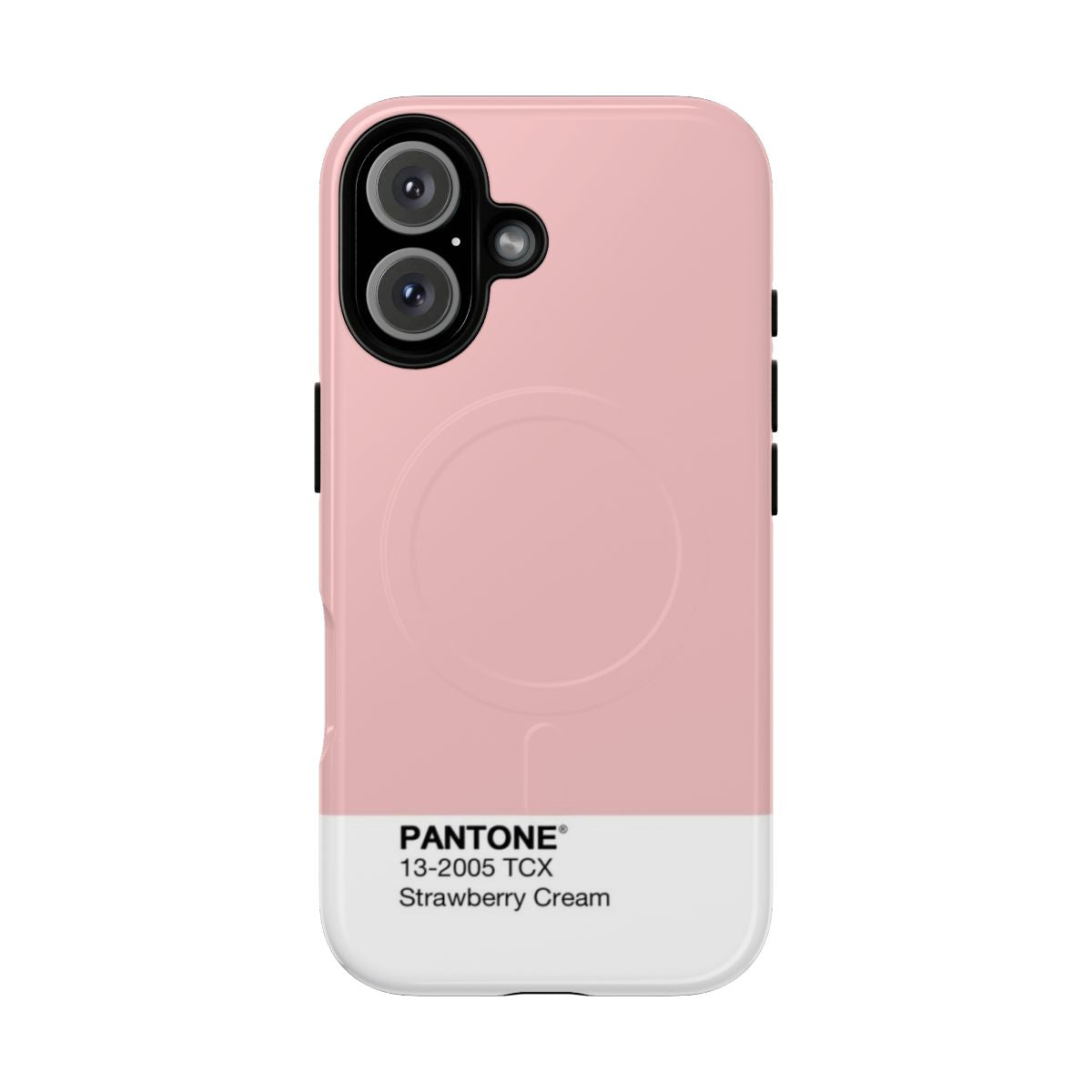 Pantone inspired light pink phone case with a magnetic closure for a secure fit