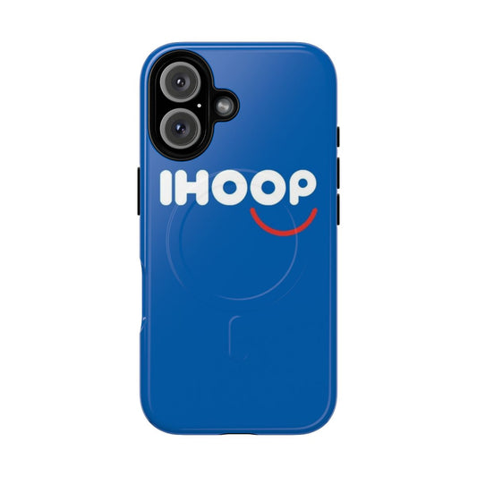 Magnetic tough phone case with basketball design