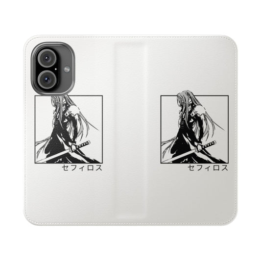 Sephiroth-themed phone case with character art from Final Fantasy VII