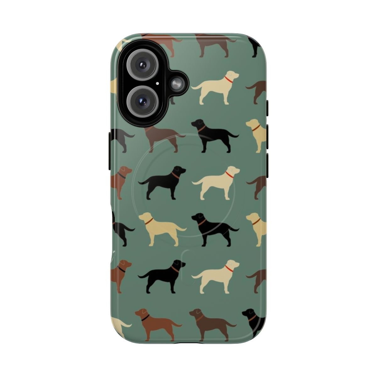 Labrador Retriever Dog Silhouette Pattern Phone Case featuring Chocolate, Yellow, Red, and Black Labs