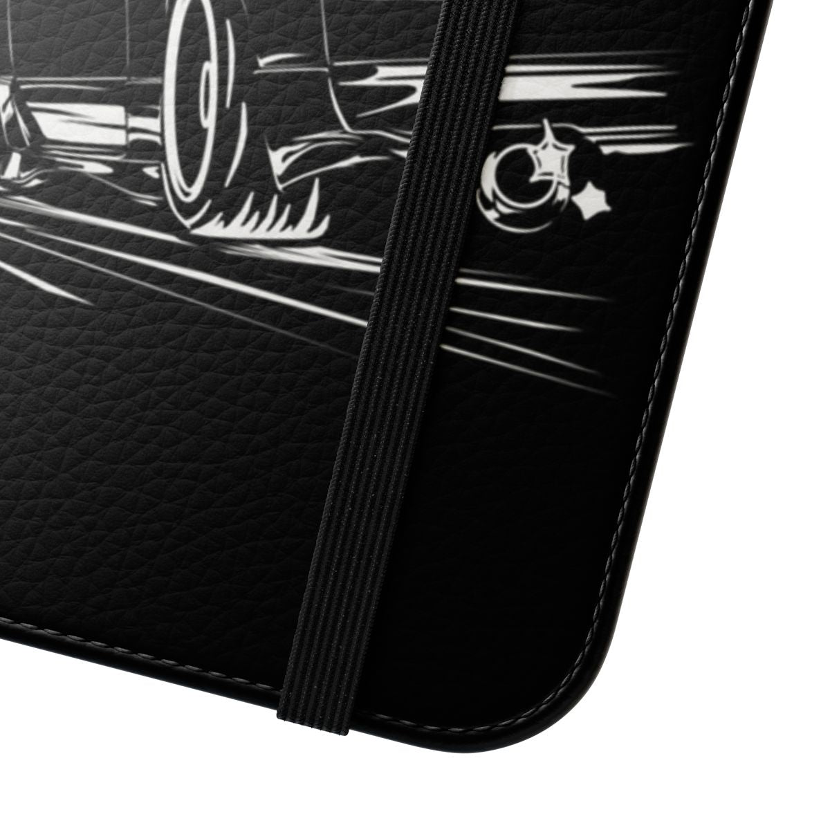 Nissan Silvia-inspired flip cover phone case with car enthusiast design - Close Up