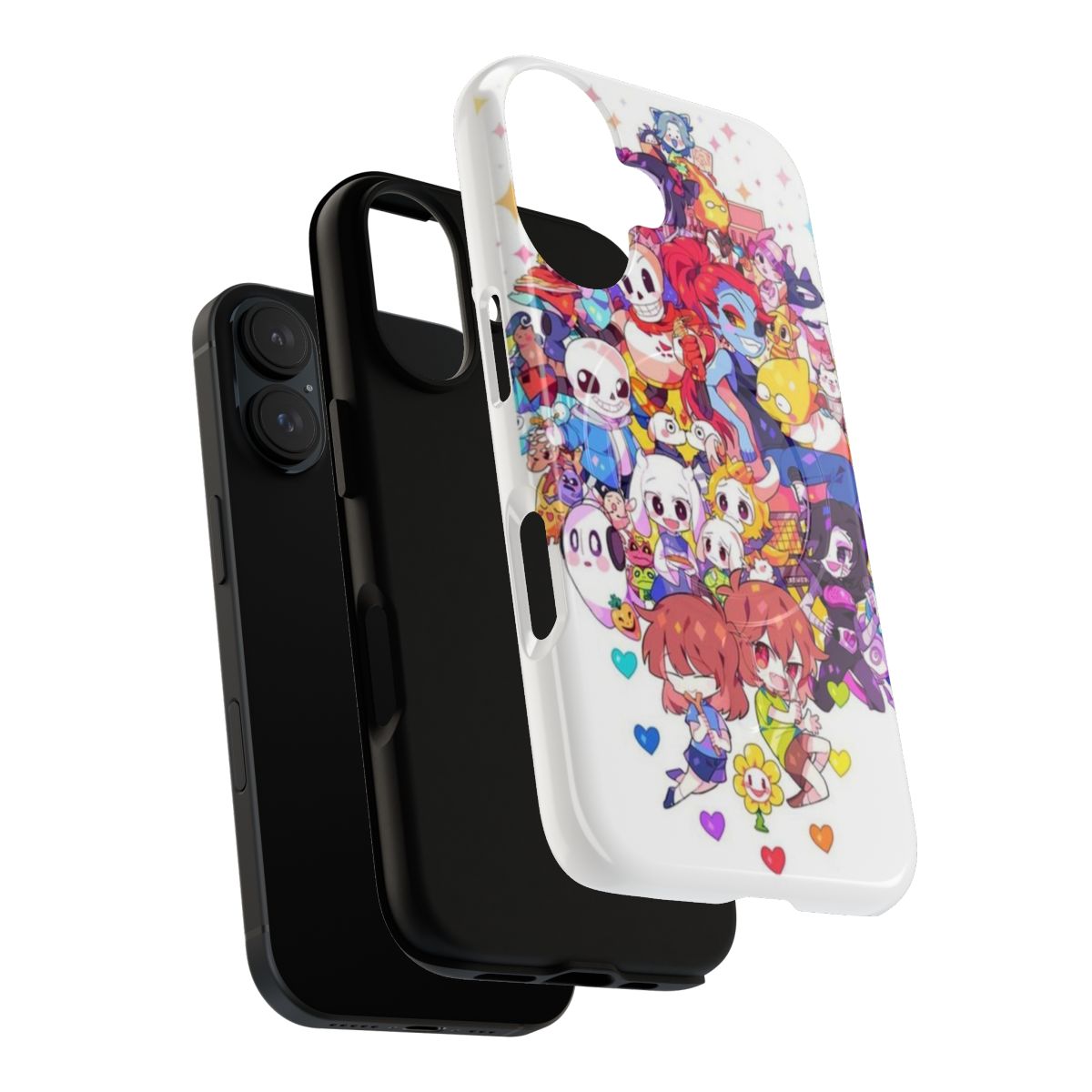 Undertale-themed magnetic tough phone case featuring characters from the indie game - Layers