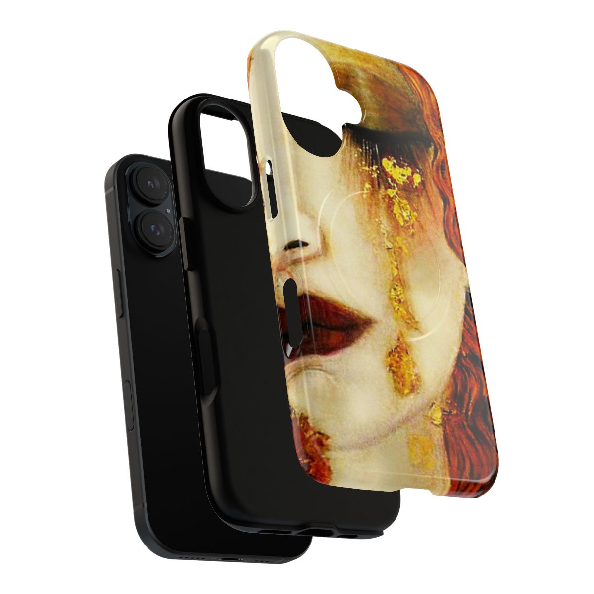 Artistic phone case featuring Gustav Klimt's iconic golden tear design - Layers