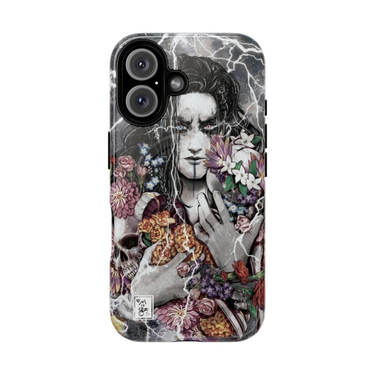 Floral fanart magnetic tough case featuring Yasha's favorite flowers in a watercolor style design.