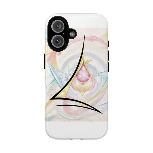 Phone case with a simple black and white magical sigil design for prosperity and wealth