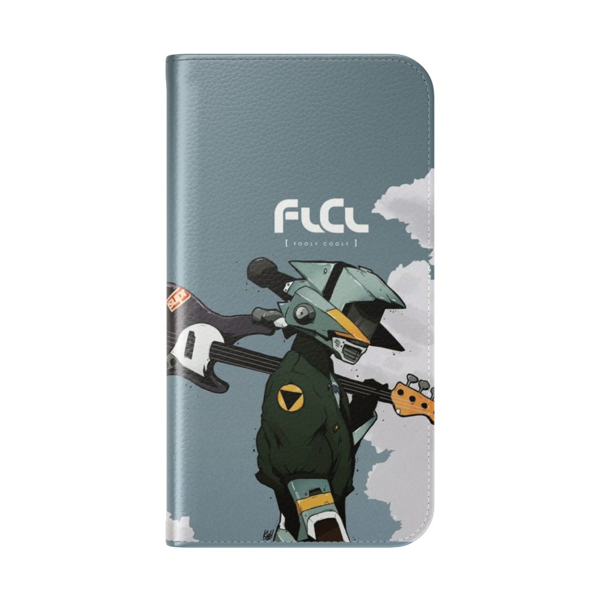 Anime-inspired flip phone case featuring Canti from the FLCL series - Folded Back