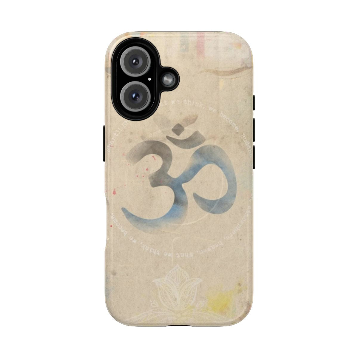 A vibrant and durable phone case featuring the OM symbol in an old, vintage-inspired style.