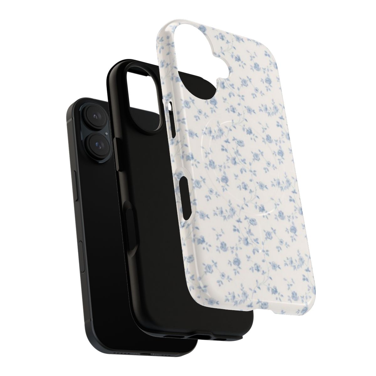 Coquette-inspired floral pattern magnetic tough phone case - Layers