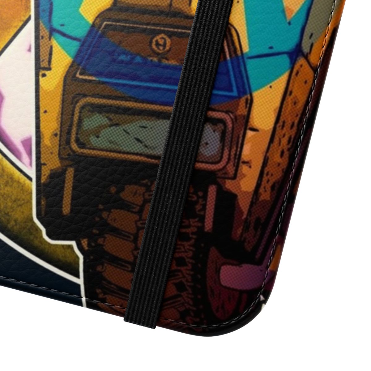 Borderlands-inspired Claptrap Psycho Pose phone case - Close Up